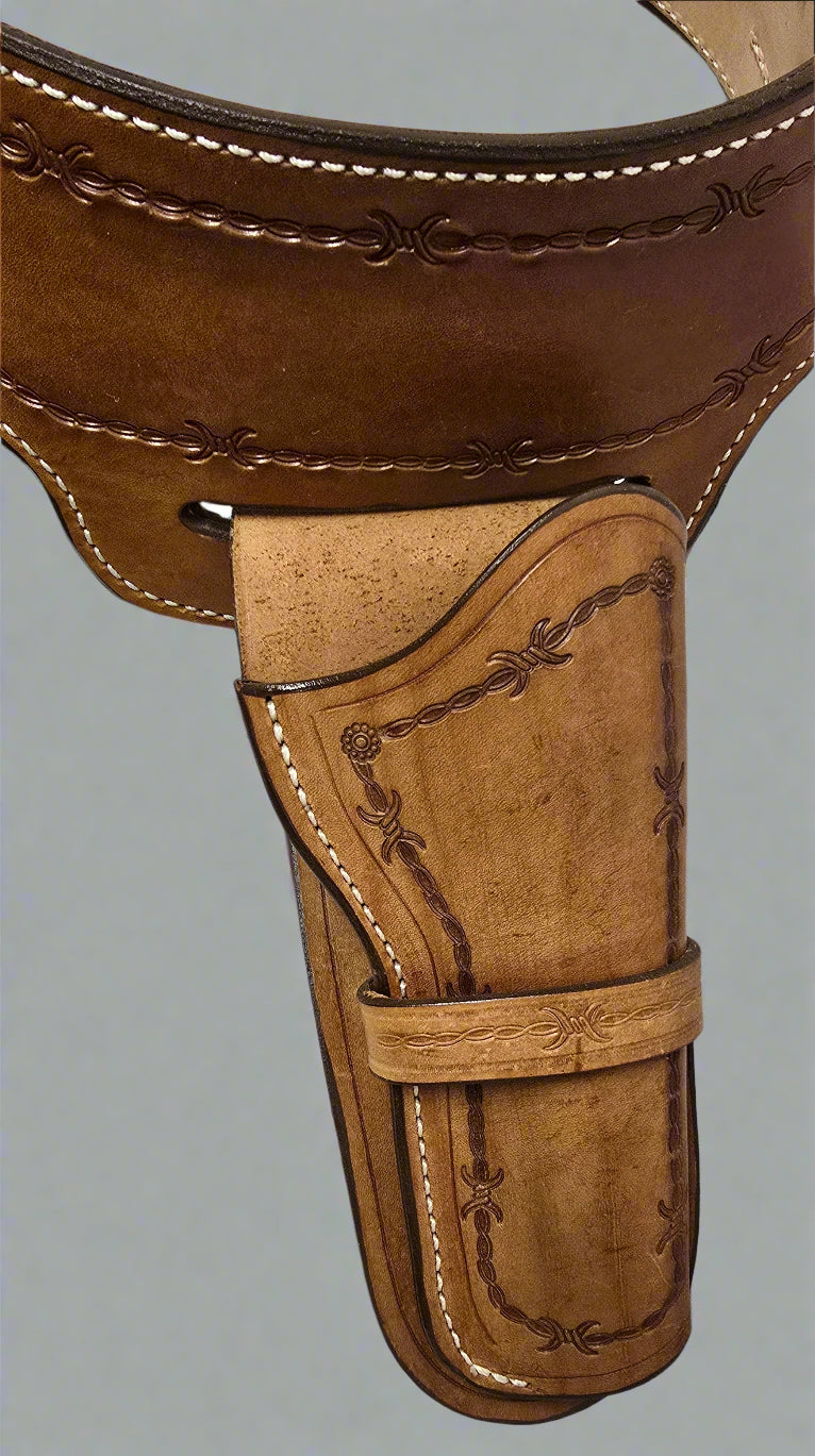 Belt and Holster with Barbed wire detail