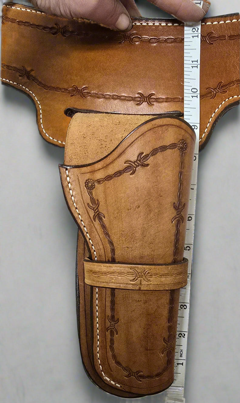 Belt and Holster with Barbed wire detail
